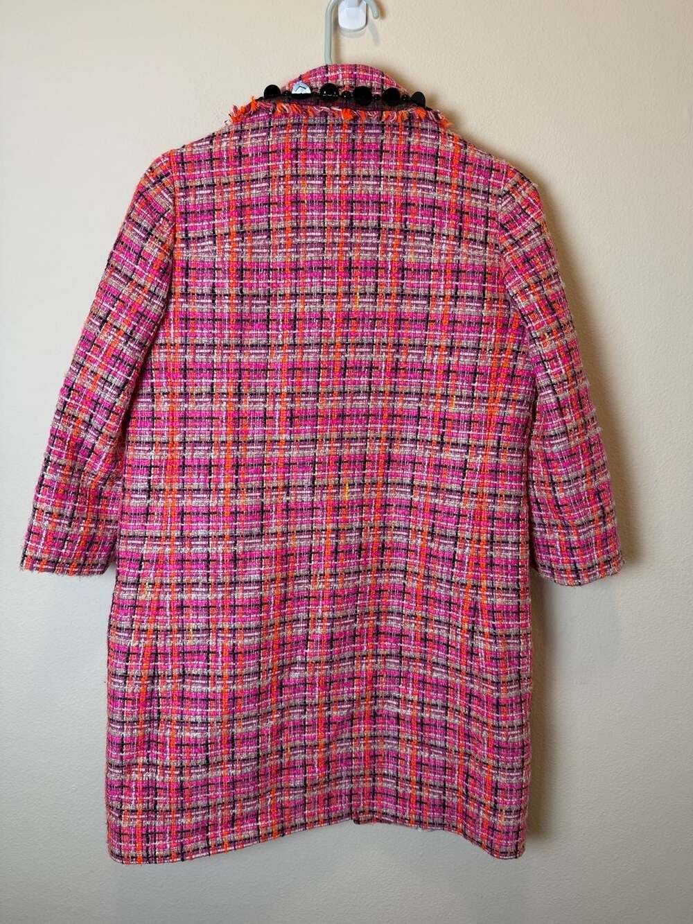 Kate Spade New York Pink Plaid Tweed Coat - Picture 3 of 3